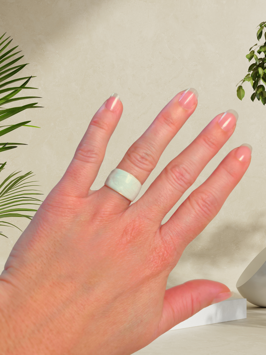 Bague émail blanc